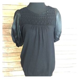 BCBG max azria sweater with satin sleeves